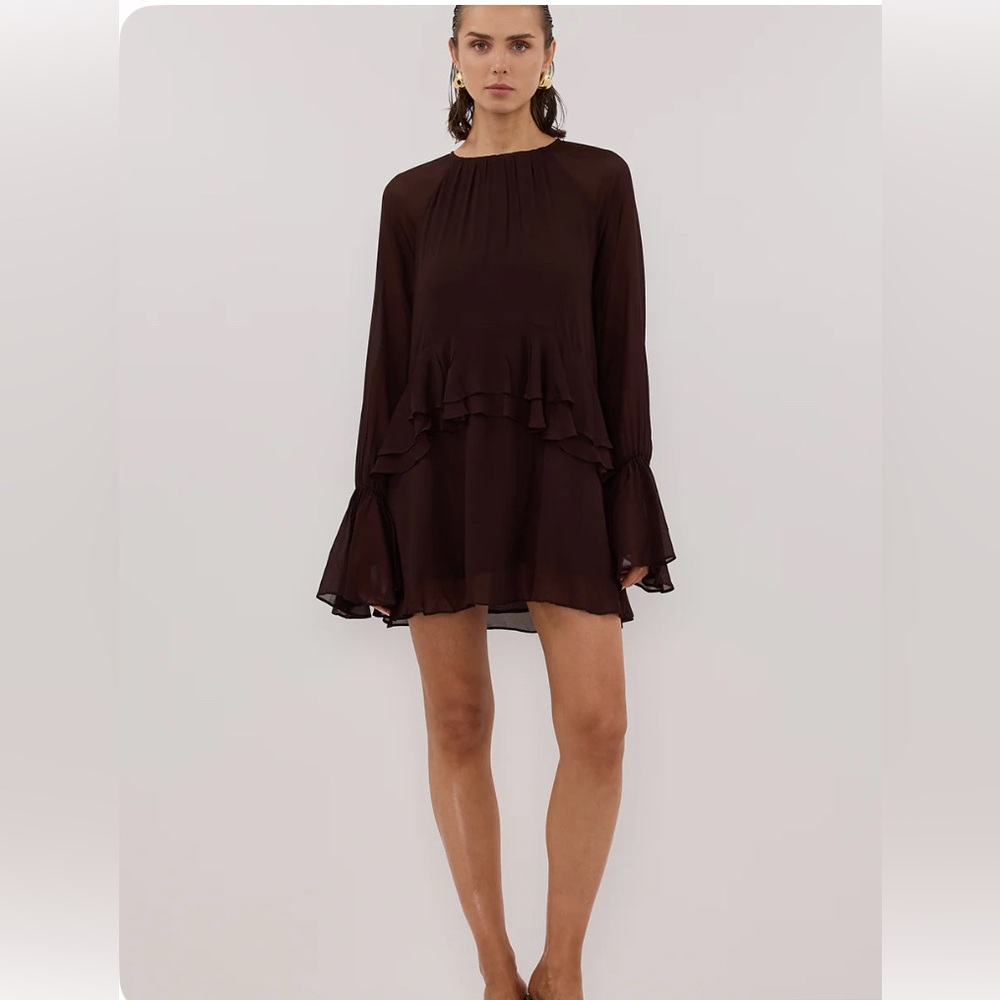 DISSH Bodhi DarkChocolate Long Sleeve Mini Dress